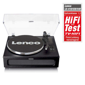 Turntable with 4 speakers built-in and bluetooth reception Black