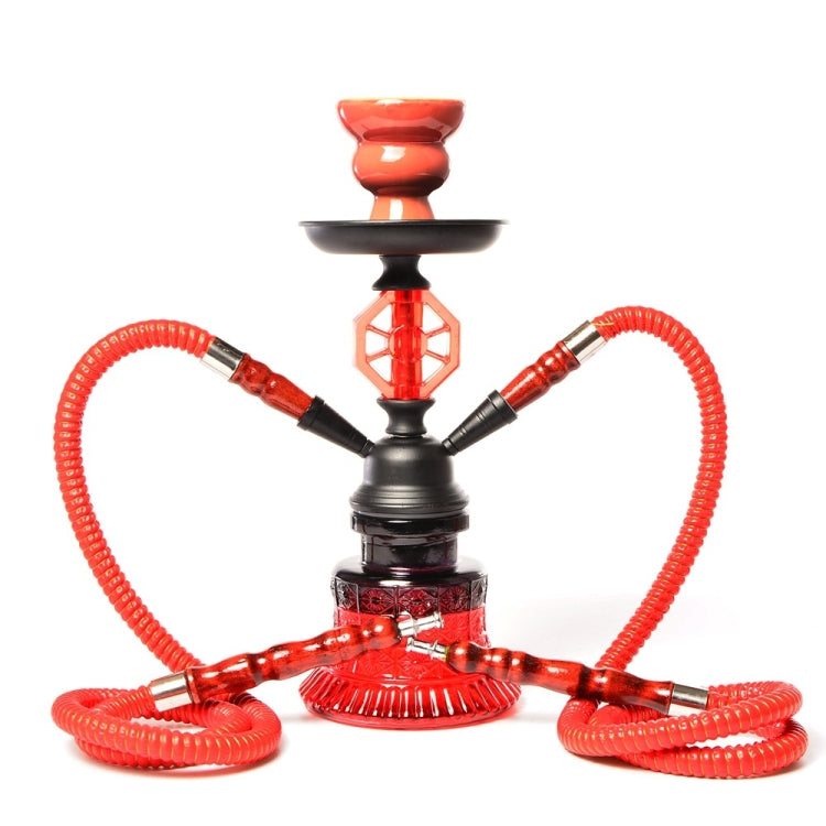 Narghilè in vetro a doppio tubo 12x12x26 cm