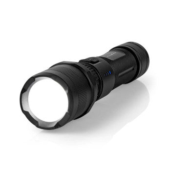 LED Torch | Battery Powered | 3.7V DC | 10W | N/A | Batteries included | Rechargeable | Rated luminous flux: 1000 lm | Light range: 110m | Beam angle: 9.5°