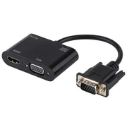 Convertitore adattatore HDTV 2 in 1 da VGA a HDMI + VGA a 15 pin con audio
