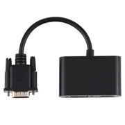 Convertitore adattatore HDTV 2 in 1 da VGA a HDMI + VGA a 15 pin con audio