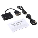 Convertitore adattatore HDTV 2 in 1 da VGA a HDMI + VGA a 15 pin con audio