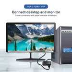 Convertitore adattatore HDTV 2 in 1 da VGA a HDMI + VGA a 15 pin con audio