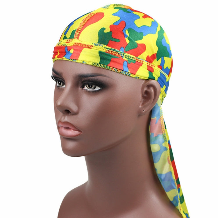 w-1 Cappello da turbante con cappello da pirata a coda lunga con stampa mimetica