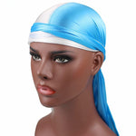 Cappello da pirata a coda lunga in raso di seta bicolore Cappello da turbante Cappello da chemioterapia