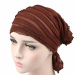 Berretto impilabile musulmano Berretto turbante pieghevole in chiffon Berretto chemioterapico