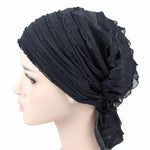 Berretto impilabile musulmano Berretto turbante pieghevole in chiffon Berretto chemioterapico