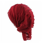 Berretto impilabile musulmano Berretto turbante pieghevole in chiffon Berretto chemioterapico