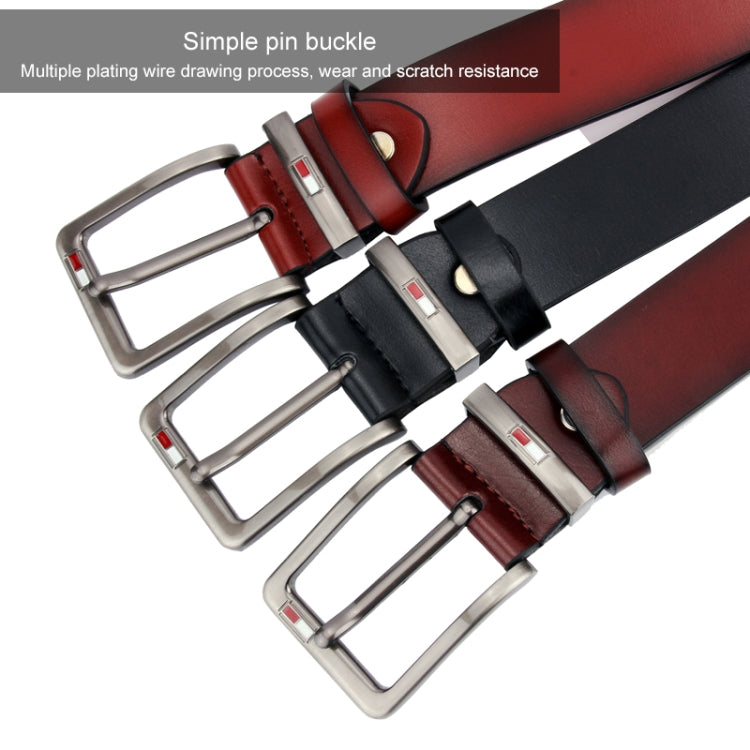 Dandali L8039 Cintura da uomo casual in pelle con fibbia anticata, lunghezza: 110-125 cm, L8039