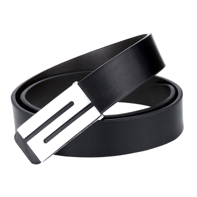 Dandeli TT26 Cintura da uomo in pelle moda argento E fibbia, lunghezza: 115 cm, Silver N Buckle