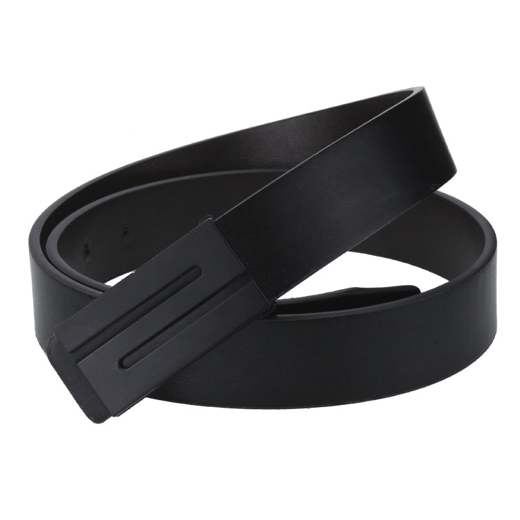 Dandeli TT26 Cintura da uomo in pelle nera e con fibbia, lunghezza: 115 cm, Black N Buckle