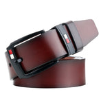Dandali L8032 Cintura da uomo in pelle con fibbia antica casual retrò, dimensioni: 110-125 cm, L8032