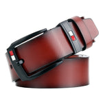 Dandali L8032 Cintura da uomo in pelle con fibbia antica casual retrò, dimensioni: 110-125 cm, L8032