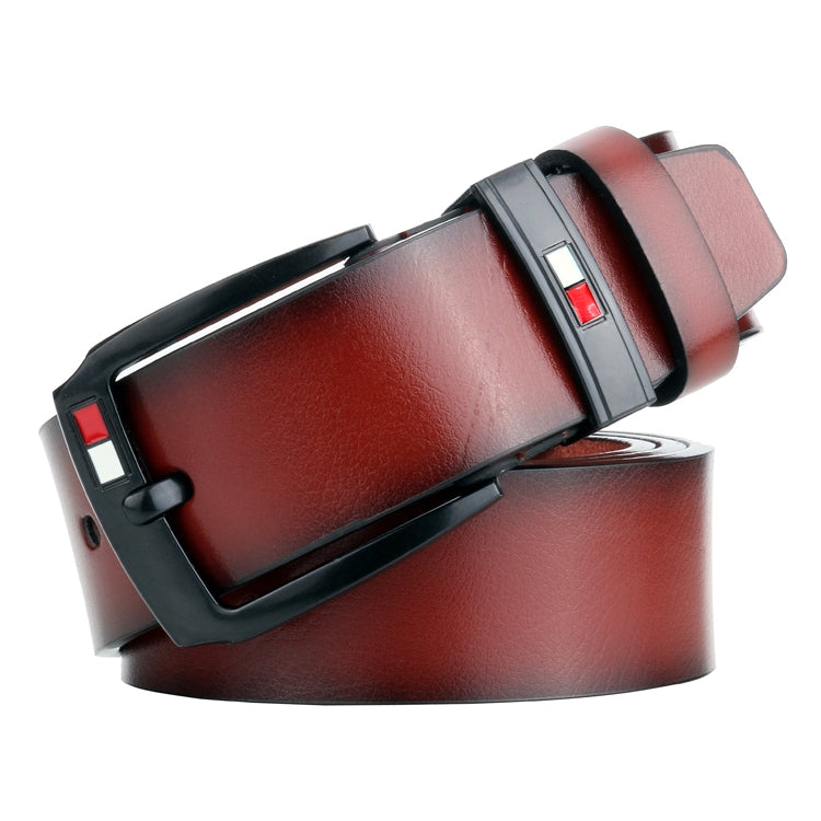 Dandali L8032 Cintura da uomo in pelle con fibbia antica casual retrò, dimensioni: 110-125 cm, L8032