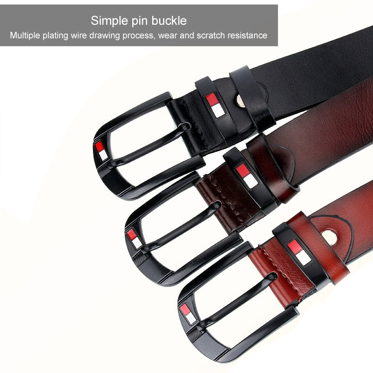 Dandali L8033 Cintura da uomo in pelle con fibbia ad ardiglione anticata casual retrò, dimensioni: 125 cm, L8033
