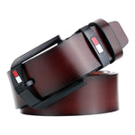 Dandali L8033 Cintura da uomo in pelle con fibbia ad ardiglione anticata casual retrò, dimensioni: 125 cm, L8033