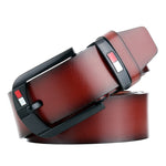Dandali L8033 Cintura da uomo in pelle con fibbia ad ardiglione anticata casual retrò, dimensioni: 125 cm, L8033