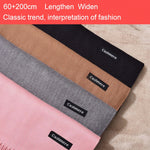 Sciarpa classica in cashmere imitazione tinta unita stagione autunnale e invernale, dimensioni: 60 * 200 cm, Purple, Red, Baby Blue, Wind Red, Yellow