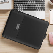 Borsa fodera universale per laptop in pelle PU impermeabile 4 in 1 con maniglia, supporto e portapenne + 2 avvolgitori + borsa per mouse + set di borse per caricabatterie per laptop da 17 pollici, 17 inch