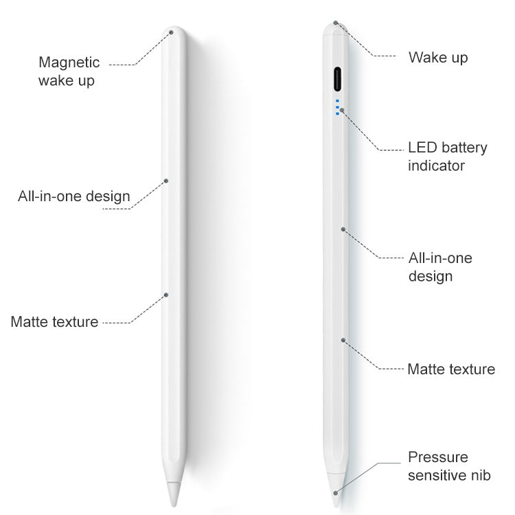 Stilo capacitivo sensibile alla pressione inclinabile anti-errore magnetico per iPad