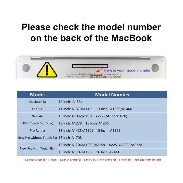 Cover tastiera in TPU per MacBook 12" e MacBook Pro 13,3"
