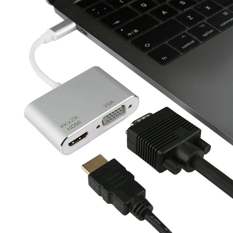 Adattatore multifunzione 4 in 1 da USB / Tipo C a 4K HDMI + VGA + USB 3.0