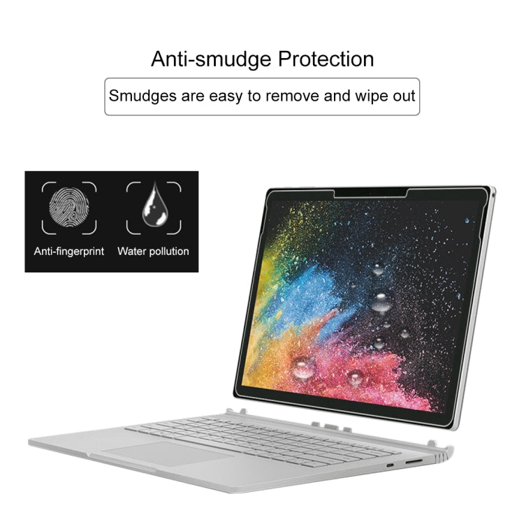 Pellicola in vetro temperato a schermo intero con durezza superficiale 9H da 0,4 mm per Microsoft Surface Book 2 da 13,5 pollici, For Surface Book 2 13.5 inch