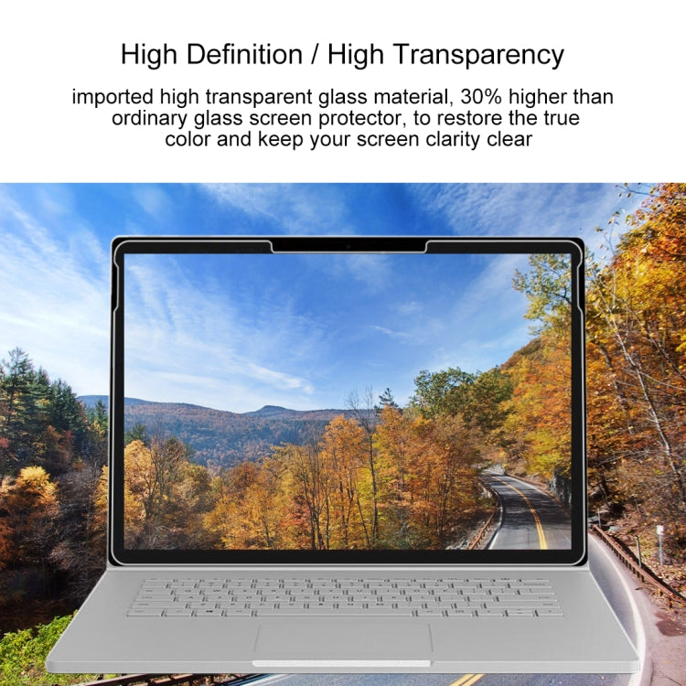 Pellicola in vetro temperato a schermo intero con durezza superficiale 9H da 0,4 mm per Microsoft Surface Book 2 da 13,5 pollici, For Surface Book 2 13.5 inch