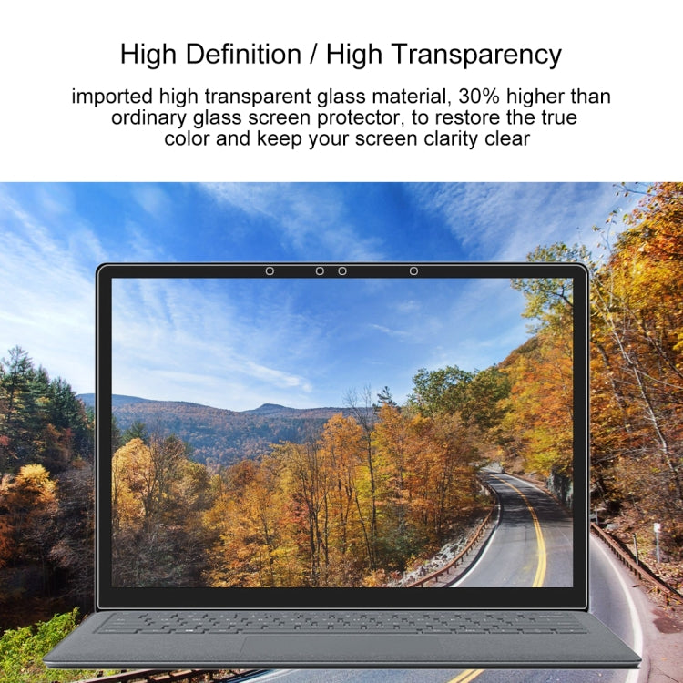 Pellicola in vetro temperato a schermo intero con durezza superficiale 0,4 mm 9H per laptop Microsoft Surface da 13,5 pollici, For Surface Laptop 13.5 inch