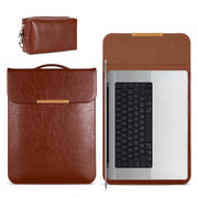 Borsa foderata in pelle PU 2 in 1 per laptop da 13,3 pollici con custodia per mouse