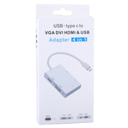 Hub 4 in 1 da USB-C/Tipo-C a VGA, DVI, HDMI e USB