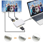 Hub 4 in 1 USB-C a VGA, DVI, HDMI e USB