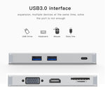 Hub USB-C 8 in 1 con HDMI, SD, TF, VGA e RJ45