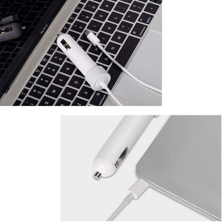Adattatore per auto DC USB-C / Type-C da 36 W 5 V 9 V 12 V 15 V 3 A con 1 porta USB per Apple MacBook A1534, lunghezza: 2 m