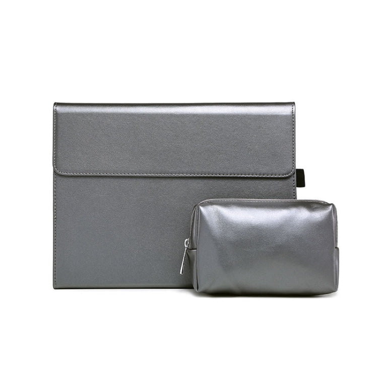 Per Microsoft Surface Pro 7/7+ Custodia in pelle con vibrazione orizzontale magnetica in microfibra di agnello + Borsa per alimentatore con slot per penna e supporto, Case + Power Supply Bag