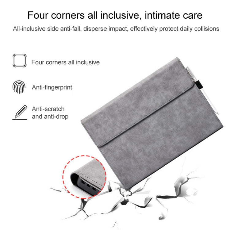 Per Microsoft Surface Pro 7/7+ Custodia in pelle con vibrazione orizzontale magnetica in microfibra di agnello + Borsa per alimentatore con slot per penna e supporto, Case + Power Supply Bag