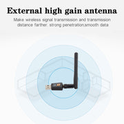Adattatore WIFI USB dual band CA da 600 Mbps 2,4 GHz + 5 Hz con antenna