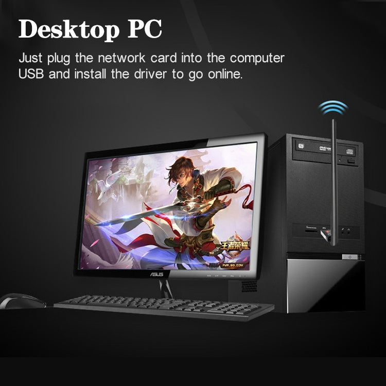 Adattatore WIFI USB dual band CA da 600 Mbps 2,4 GHz + 5 Hz con antenna