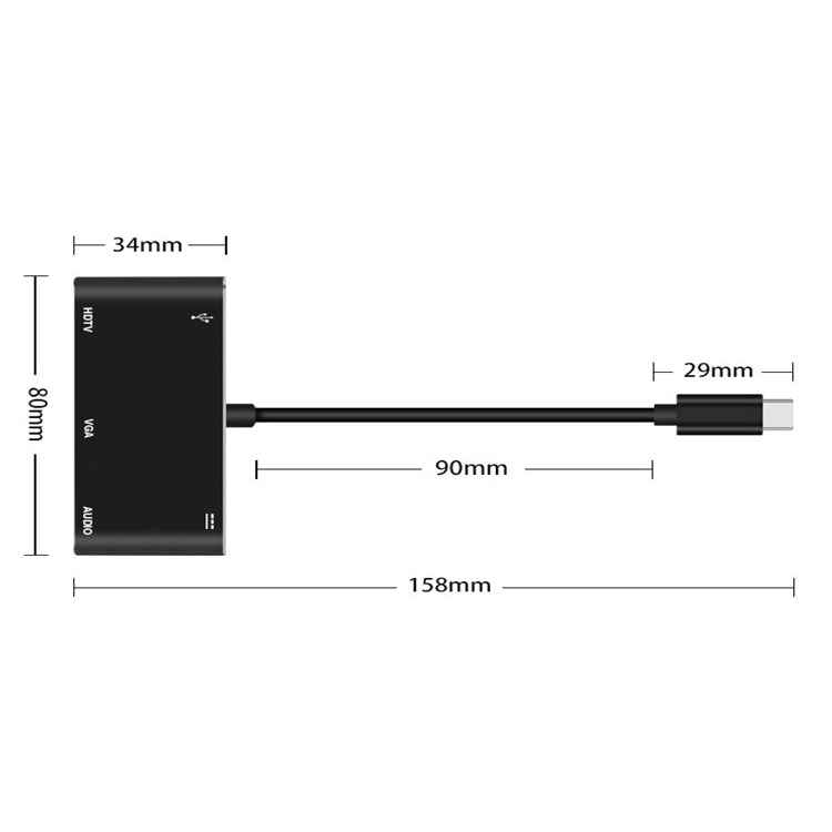 Convertitore da USB-C/Tipo-C a HDMI/VGA/USB 3.0/PD