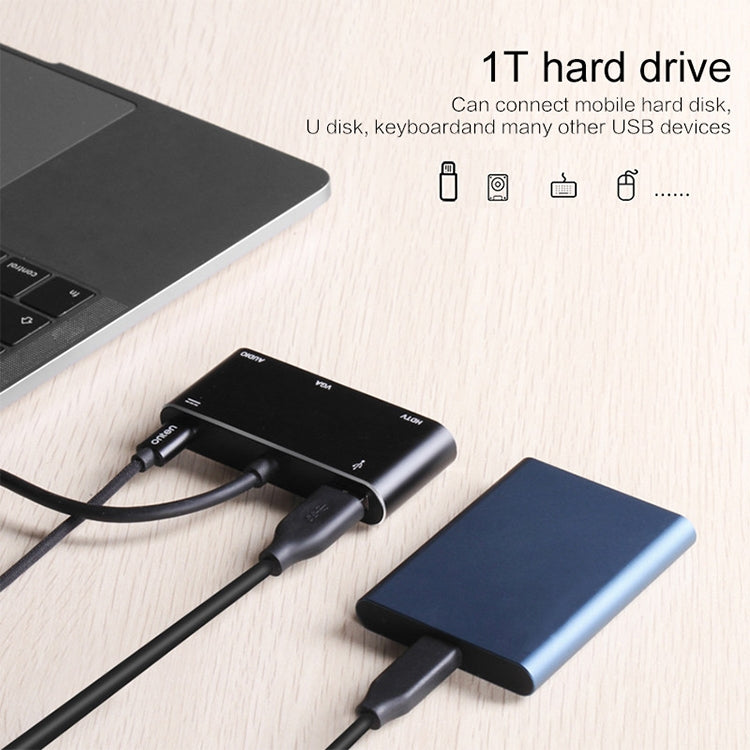 Convertitore da USB-C/Tipo-C a HDMI/VGA/USB 3.0/PD