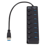 Espansione multi hub USB 3.0 ad alta velocità a 7 porte con switch per PC e laptop, Hub Expansion