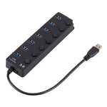 Espansione multi hub USB 3.0 ad alta velocità a 7 porte con switch per PC e laptop, Hub Expansion