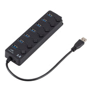 Espansione multi hub USB 3.0 ad alta velocità a 7 porte con switch per PC e laptop, Hub Expansion