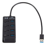 Espansione multi hub USB 3.0 ad alta velocità a 4 porte con switch per PC e laptop