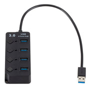 Espansione multi hub USB 3.0 ad alta velocità a 4 porte con switch per PC e laptop