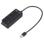 Espansione multi hub USB 3.0 ad alta velocità a 4 porte con switch per PC e laptop