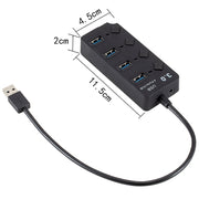 Espansione multi hub USB 3.0 ad alta velocità a 4 porte con switch per PC e laptop