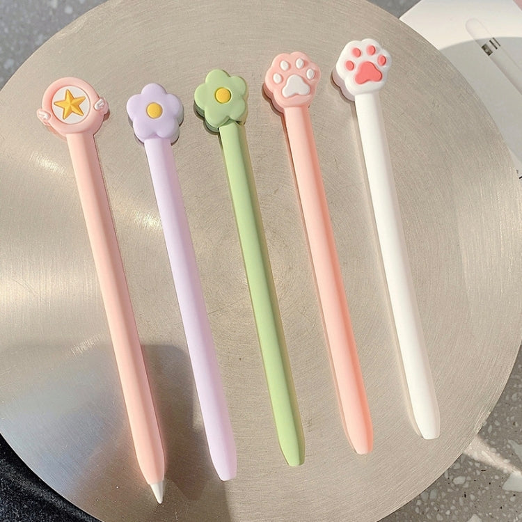 Custodia in silicone rosa a stella per Apple Pencil 2