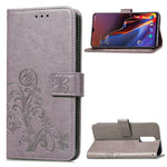 Custodia portafoglio in pelle con fiori per OnePlus 6T