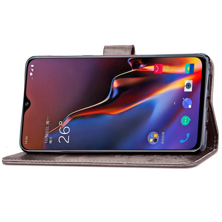 Custodia portafoglio in pelle con fiori per OnePlus 6T